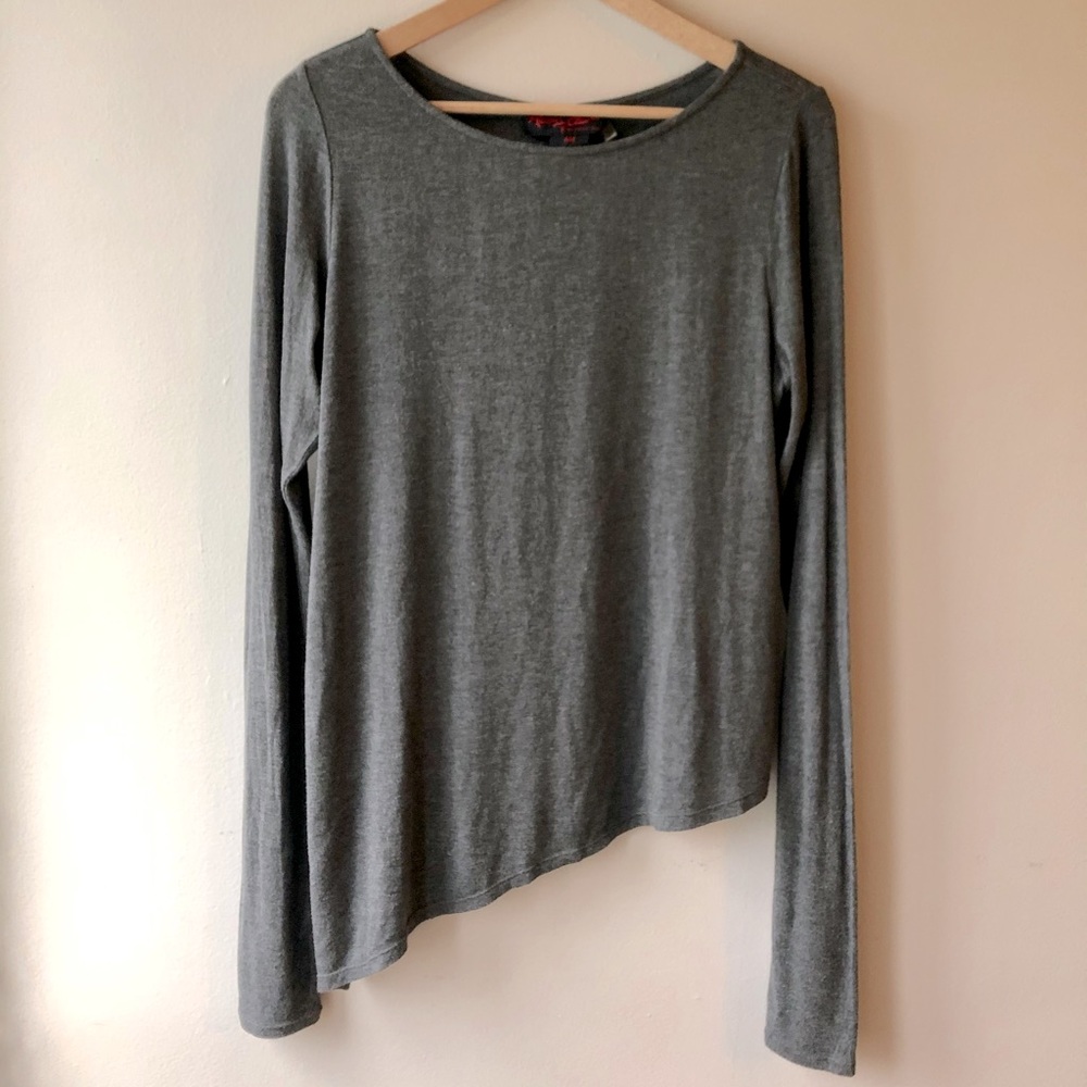 Alice + Olivia Asymmetrical Long Sleeve Top Large